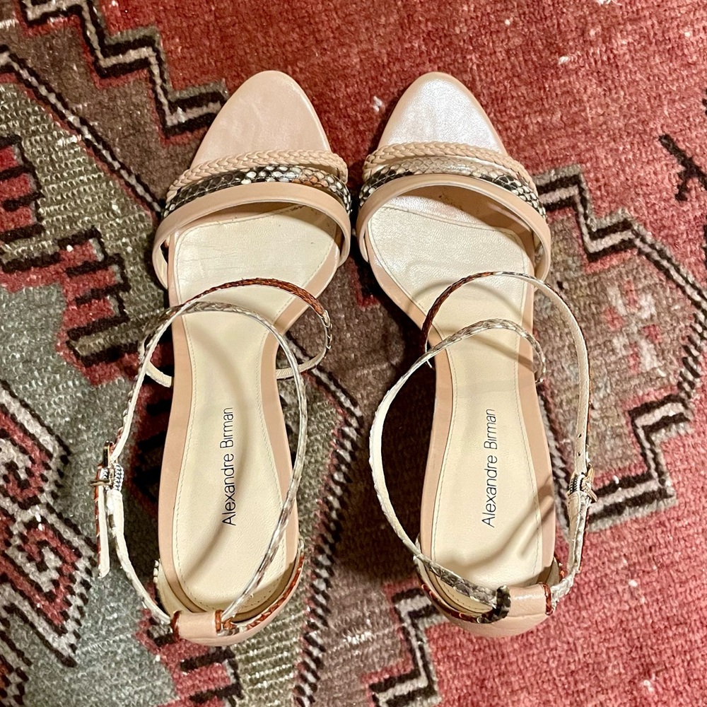 Alexandre Birman Nude Python & Leather Heels Size… - image 6